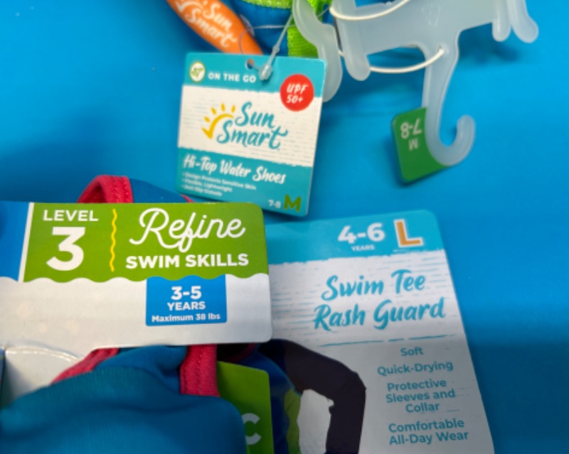 Photo 1 of 150565…swim trainer, water shoes, and sun shield shirt  