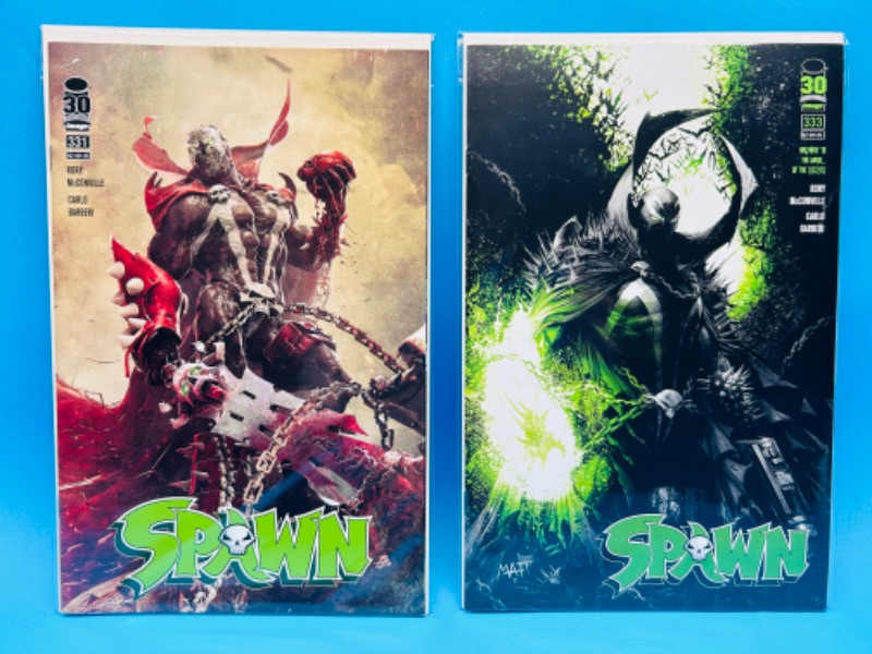 Photo 1 of 150602…2 Spawn  comics in plastic sleeves 