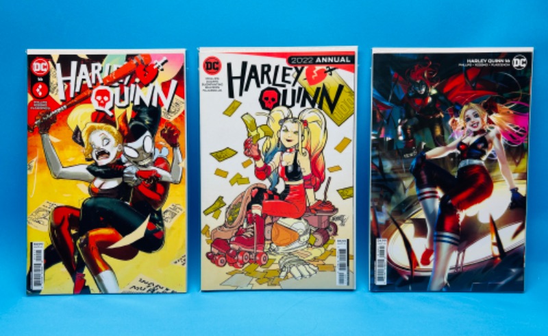 Photo 1 of 150604…3 Harley Quinn  comics in plastic sleeves 