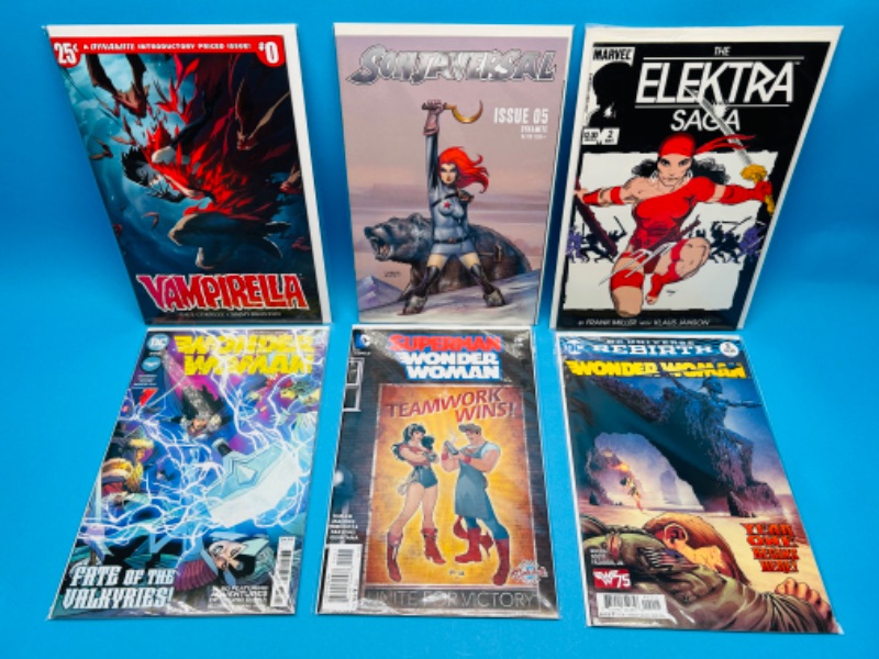 Photo 1 of 150626…6 female superhero  comics in plastic sleeves 