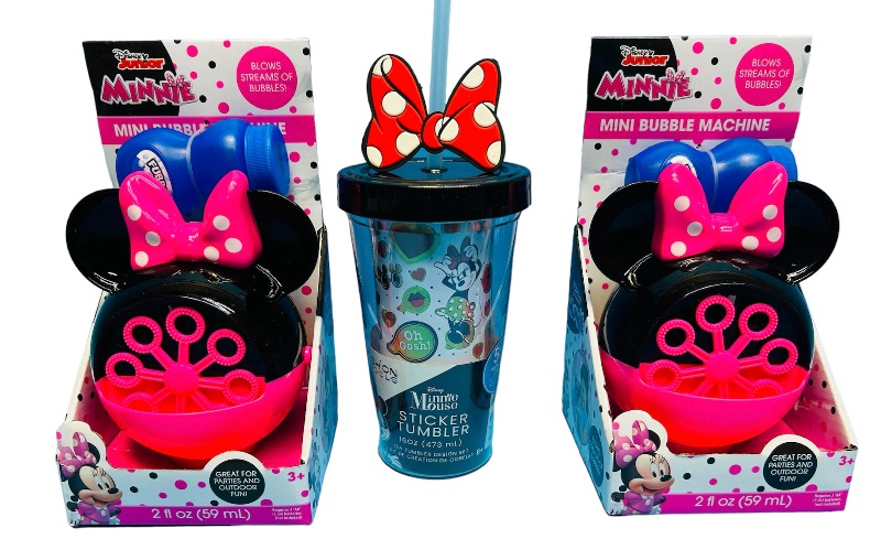 Photo 1 of 150688…2 Minnie Mouse mini bubble machines and sticker tumbler 
