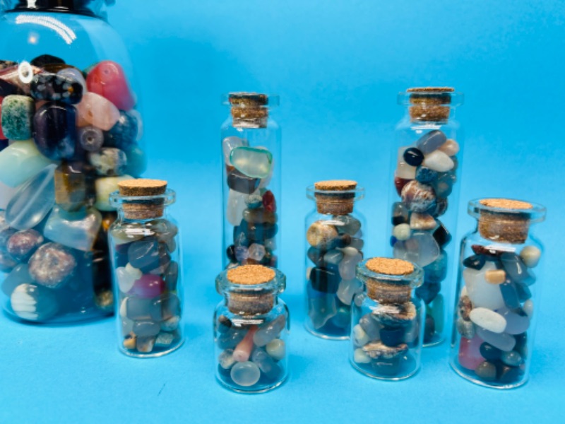 Photo 2 of 150711…8 bottles of polished rocks and pebbles 5-1” tall 