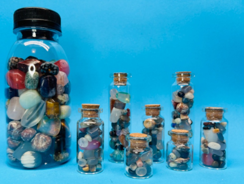 Photo 1 of 150711…8 bottles of polished rocks and pebbles 5-1” tall 