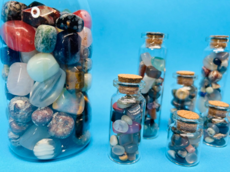 Photo 3 of 150711…8 bottles of polished rocks and pebbles 5-1” tall 