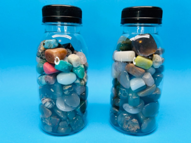 Photo 1 of 150727… 2 bottles of polished rocks 5 inch tall 