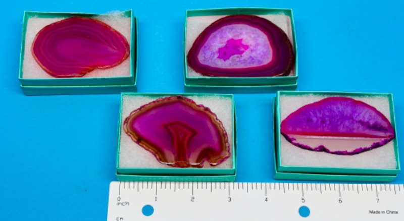 Photo 1 of 150728…4 agate slices in gift boxes 