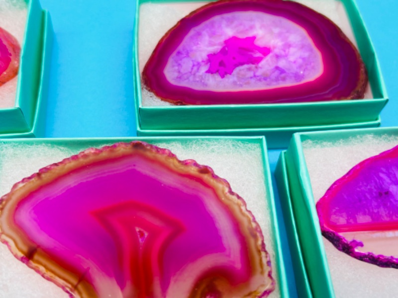 Photo 3 of 150728…4 agate slices in gift boxes 