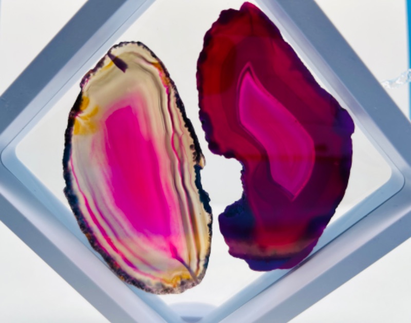 Photo 3 of 150734…2 agate slices in 4 x 4” display 