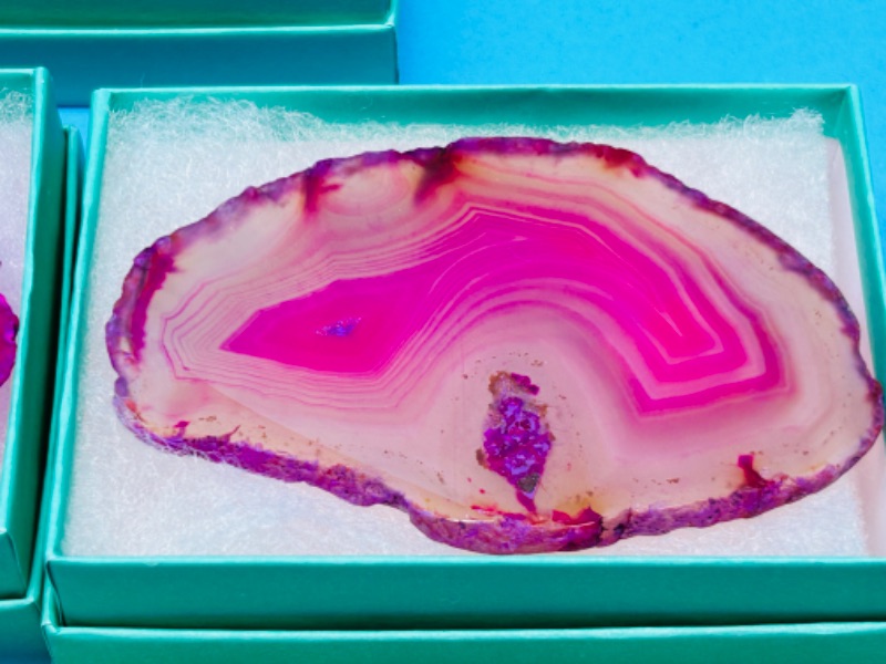 Photo 2 of 150740…4 agate slices in gift boxes 
