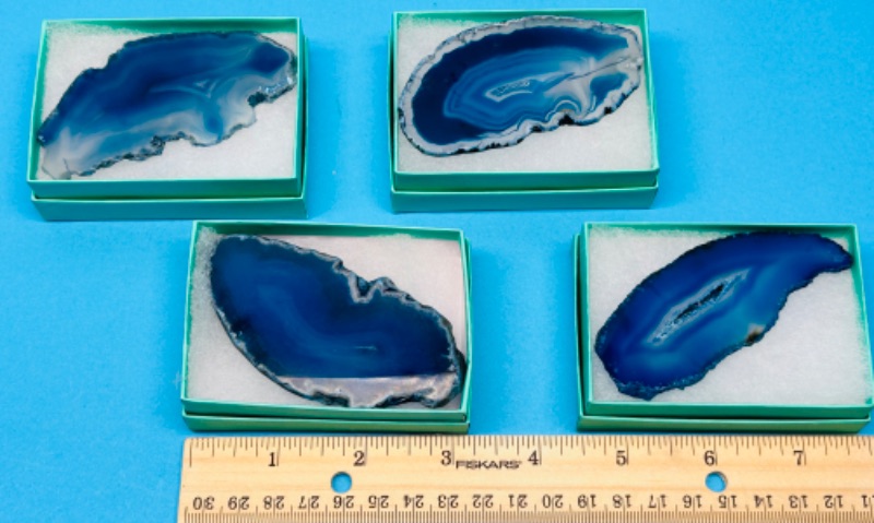 Photo 1 of 150741…4 agate slices in gift boxes 