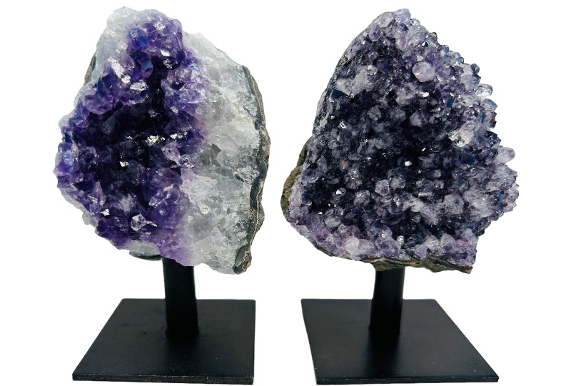 Photo 1 of 150745…2 amethyst crystal rocks on stands 3.5” including stands