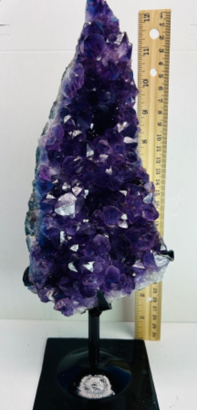 Photo 4 of 150757…xxlarge 12” amethyst crystal rock on stand -height includes display 
