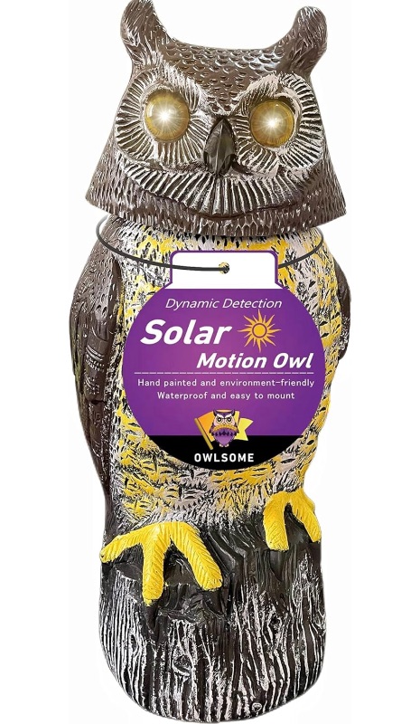 Photo 1 of 150758…solar motion owl 16” with rotating head,  sounds, light up eyes for bird/animal deterrent 