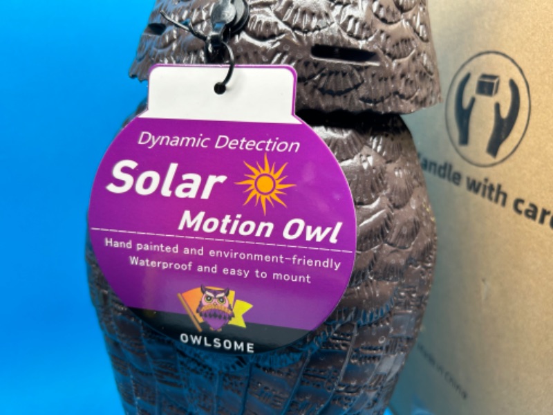 Photo 2 of 150758…solar motion owl 16” with rotating head,  sounds, light up eyes for bird/animal deterrent 