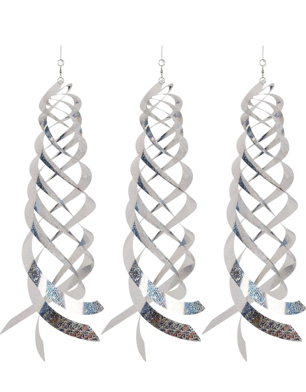 Photo 1 of 150761…3 sparkling bird repellent spiral reflective spinners 