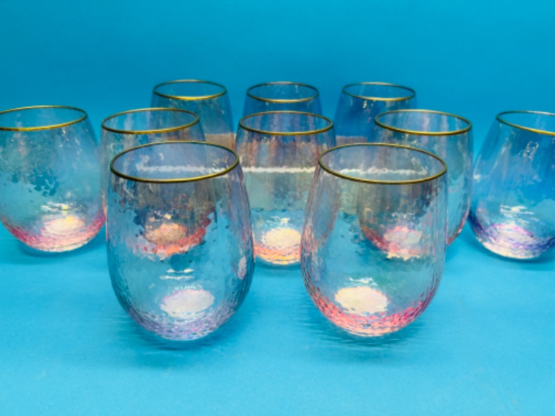 Photo 1 of 150840…10 glass wine tumblers 