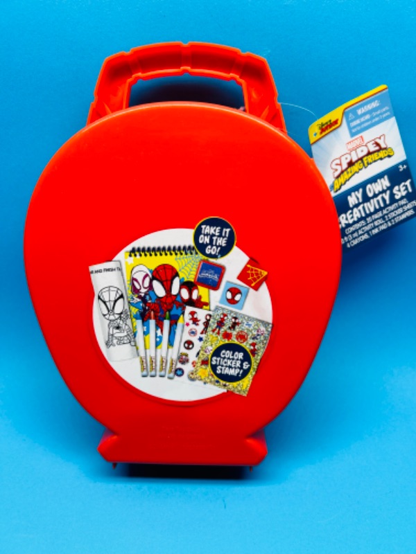 Photo 2 of 150990…marvel Spidey creativity set- stickers, crayons, pad, ink pad and stampers,  more 