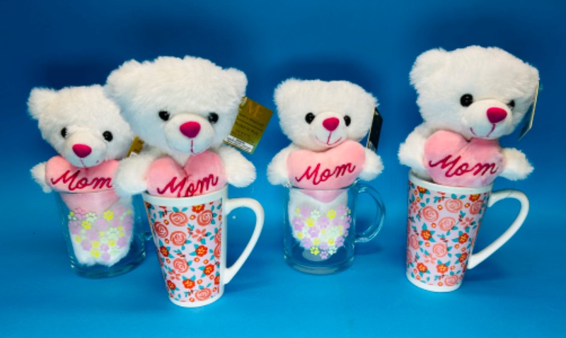 Photo 1 of 151021…4 Mothers Day mugs with bear plushies 