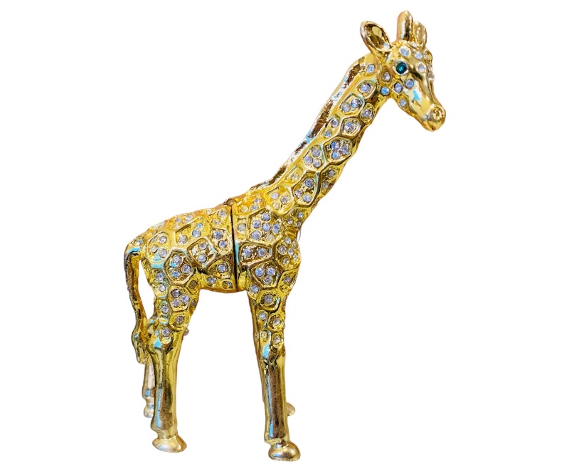 Photo 1 of 151032… 5” jeweled and crystal enamel hinged trinket box in satin lined box