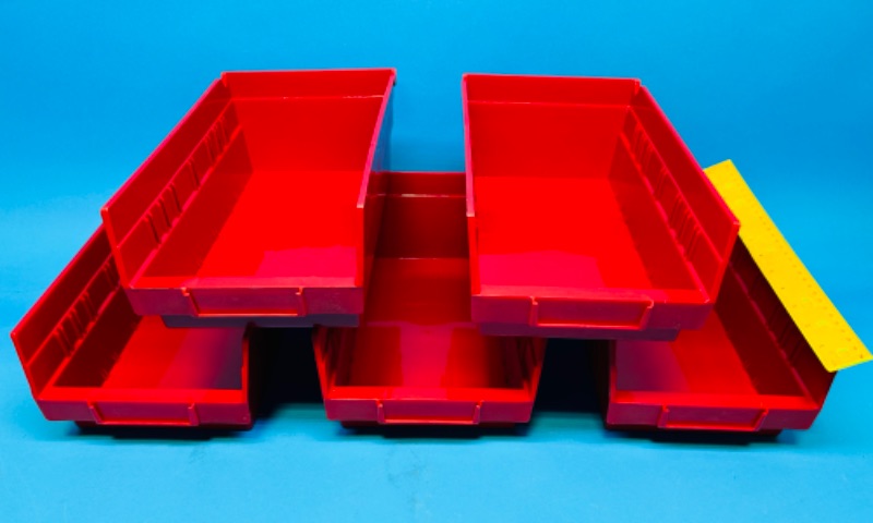 Photo 1 of 151088… 5 plastic shelf bins 12 x 7 x 4 deep