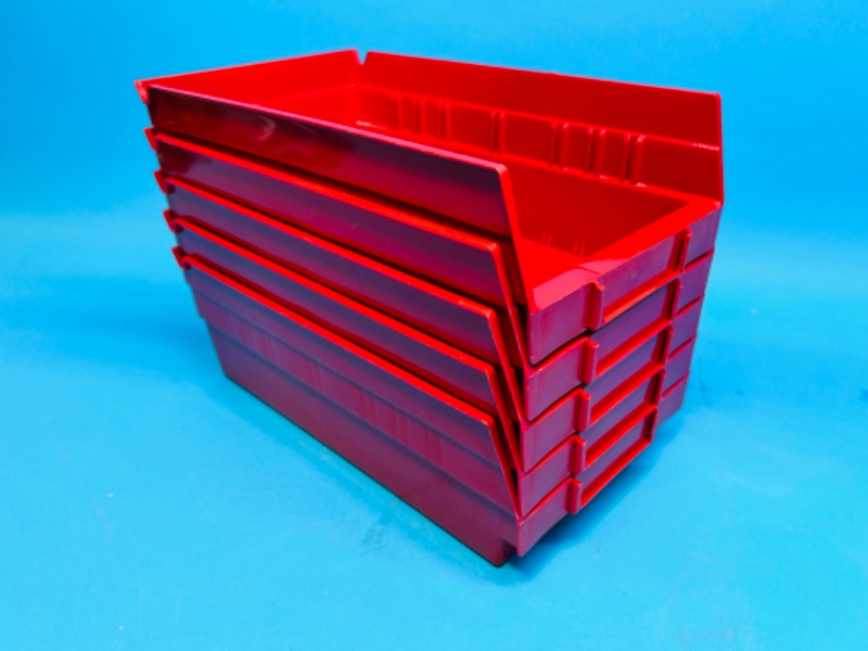 Photo 1 of 151090… 5 plastic shelf bins 12 x 7 x 4 deep
