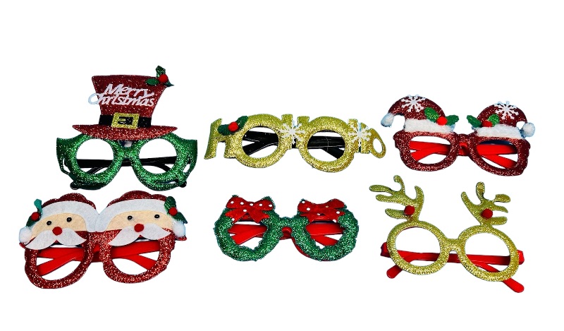 Photo 1 of 151103… 6 pairs of holiday novelty glasses 
