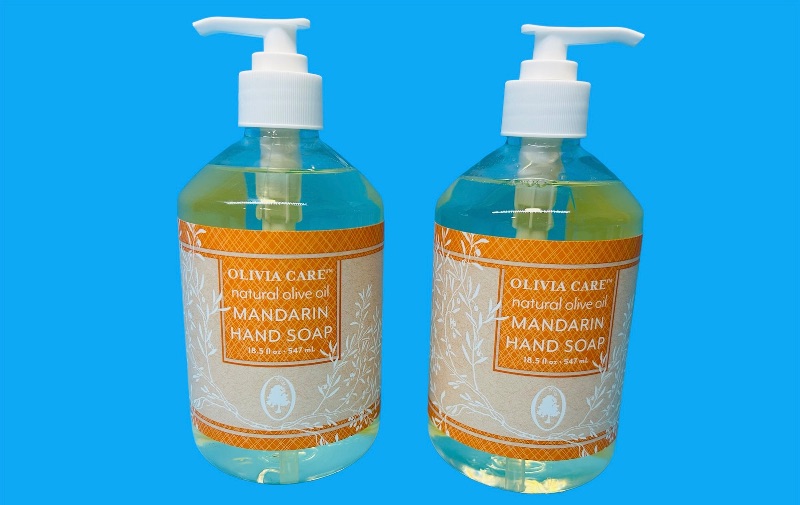 Photo 1 of 151134… 2 bottles of Olivia care vegan olive oil mandarin hand soap 18.5 oz