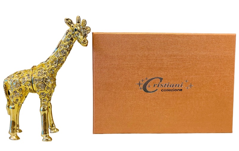 Photo 1 of 151165… 5” jeweled and crystal enamel hinged trinket box in satin lined box 