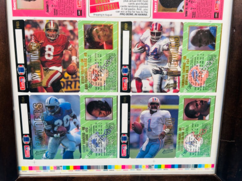 Photo 2 of 151174…action Packed 1993 football proof sheet nicely framed 