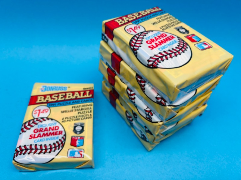 Photo 1 of 151181… 6 sealed packs of Donruss baseball 1991 puzzle and cards