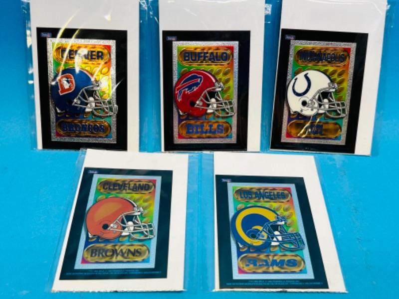 Photo 1 of 151197…5 vintage football vending stickers in plastic 