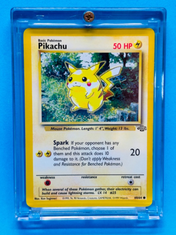 Photo 1 of 151202…Pokémon Pikachu card 60/64 in hard plastic case 