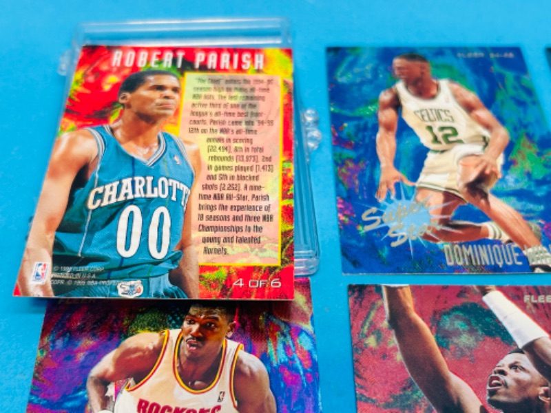 Photo 2 of 151209…fleer super star holo basketball cards 1-6 in case 