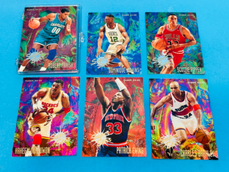 Photo 1 of 151209…fleer super star holo basketball cards 1-6 in case 