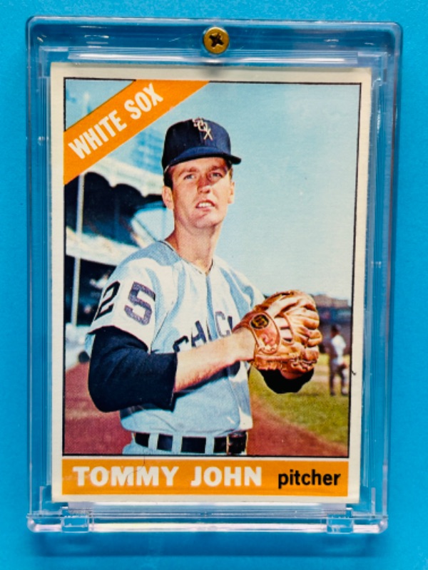 Photo 1 of 151215…vintage Topps Tommy John card 486 in hard plastic case 