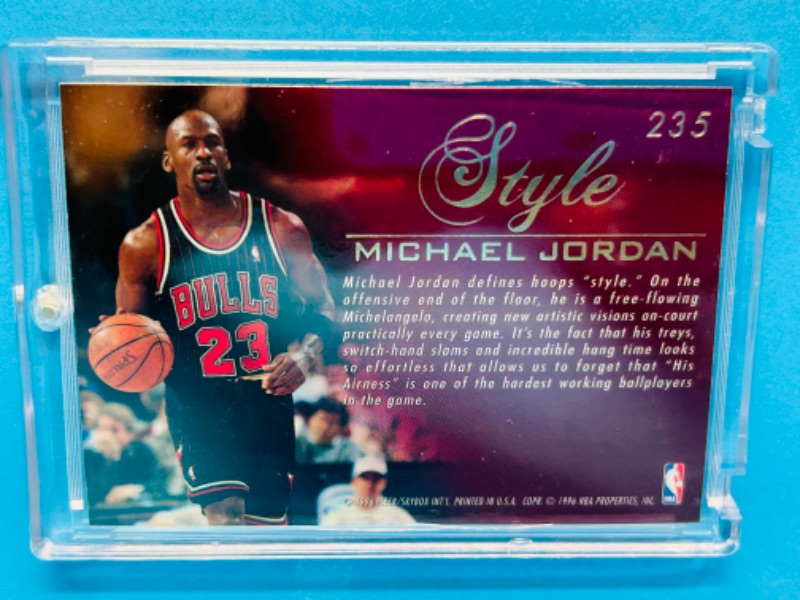 Photo 2 of 151216…Flair Michael Jordan style card 235 in hard plastic case 