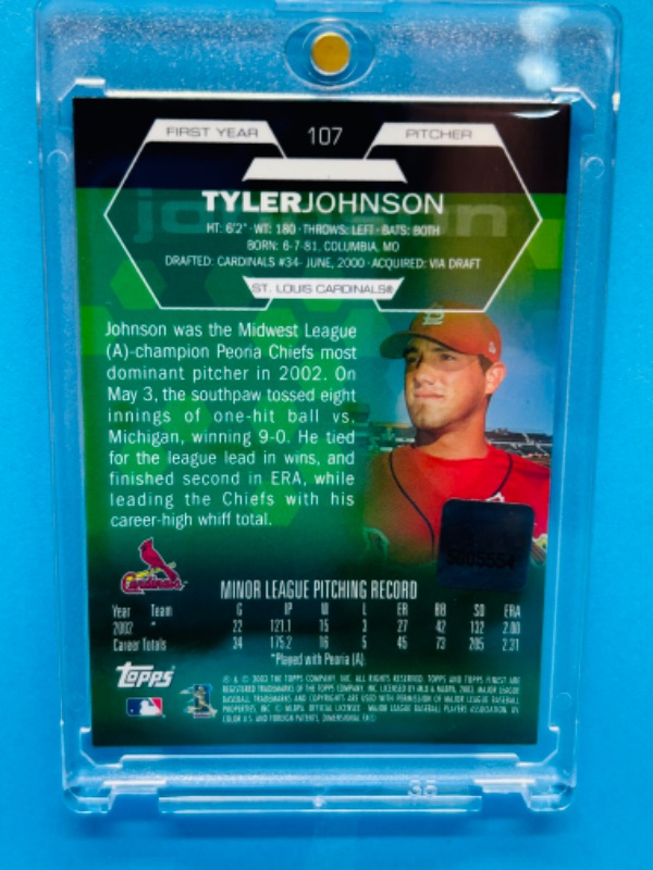 Photo 2 of 151223…autographed Tyler Johnson card 107 in hard plastic case 