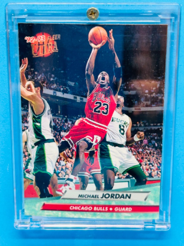 Photo 1 of 151227…Fleer Ultra Michael Jordan card 27 in hard plastic case 