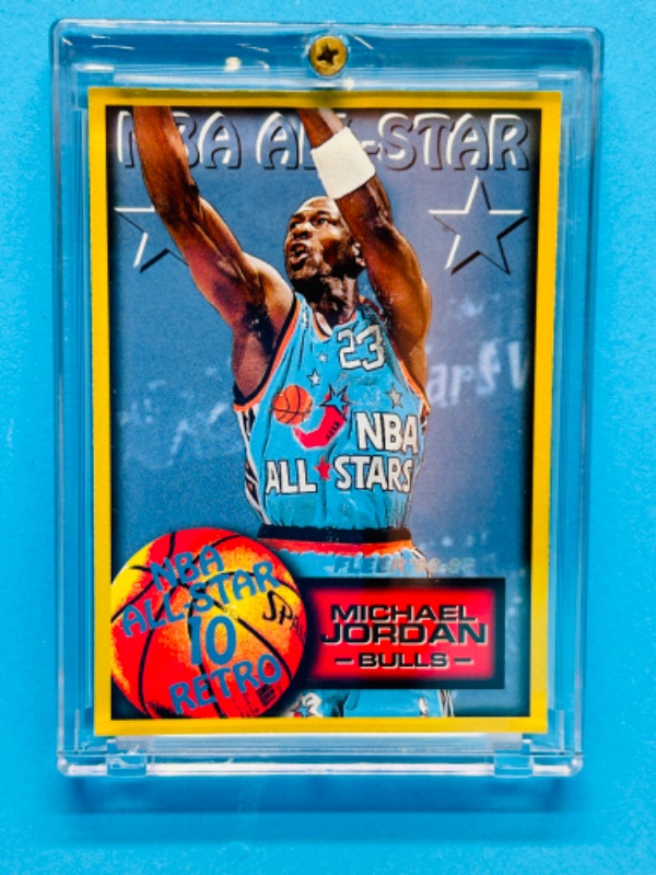 Photo 1 of 151229…fleer Michael Jordan card 282 all star 10 retro in hard plastic case 