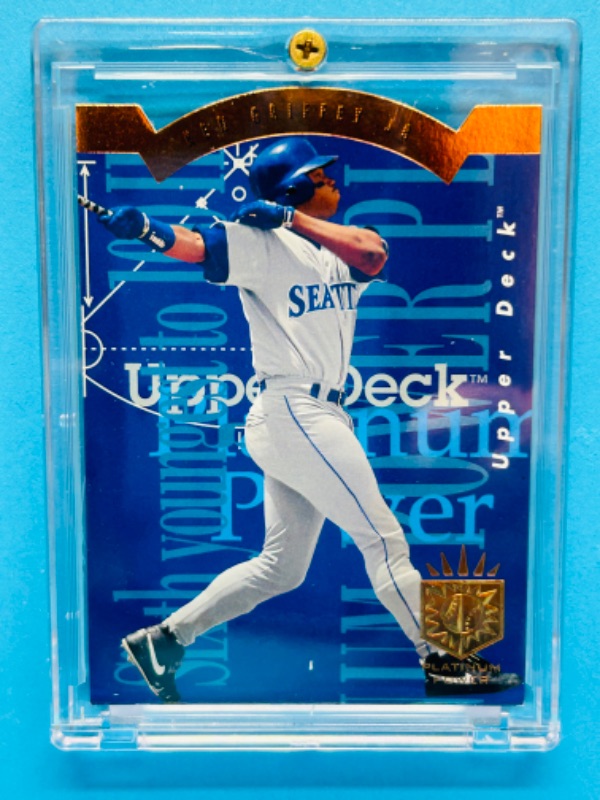 Photo 1 of 151231…Ken Griffey Jr. platinum power card PP9 upper deck in hard plastic case 