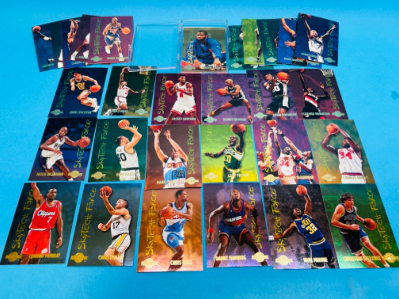 Photo 1 of 151233…skybox skytech force basketball chrome card set in case 