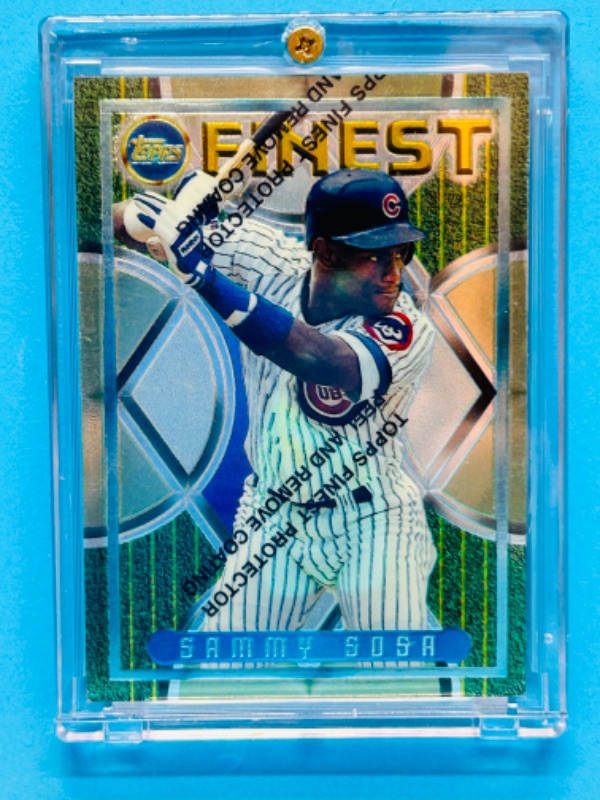 Photo 1 of 151234…Topps finest Sammy Sosa chrome card 197 in hard plastic case 