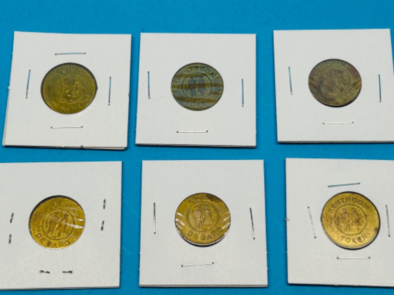 Photo 1 of 151239…6 collectible circulated restroom tokens 