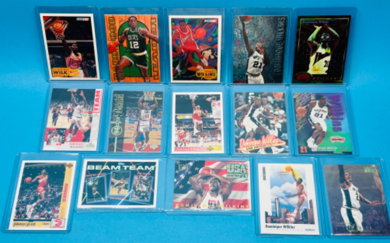 Photo 1 of 151243…Dominique Wilkins trading cards  in hard plastic sleeves 