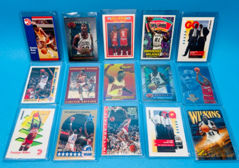 Photo 1 of 151245…Dominique Wilkins cards  in hard plastic sleeves 