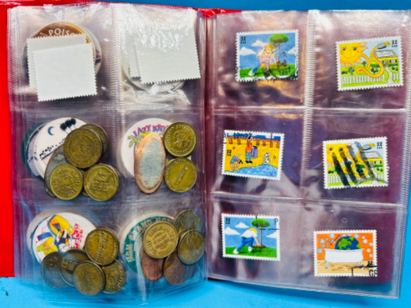 Photo 7 of 151266…vintage 72+POG milk caps, souvenir tokens and stamps in binder-see photos 