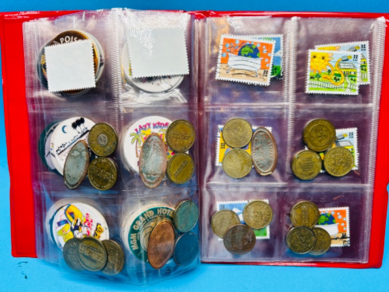 Photo 9 of 151266…vintage 72+POG milk caps, souvenir tokens and stamps in binder-see photos 