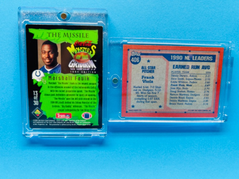 Photo 2 of 151278… Marshall Faulk and Frank Viola cards in hard plastic cases 