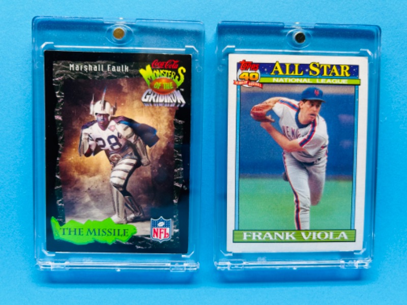 Photo 1 of 151278… Marshall Faulk and Frank Viola cards in hard plastic cases 