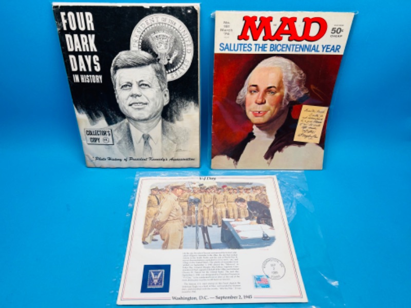 Photo 1 of 151285…four dark days in history, Mad salutes the bicentennial year magazine and Stamp